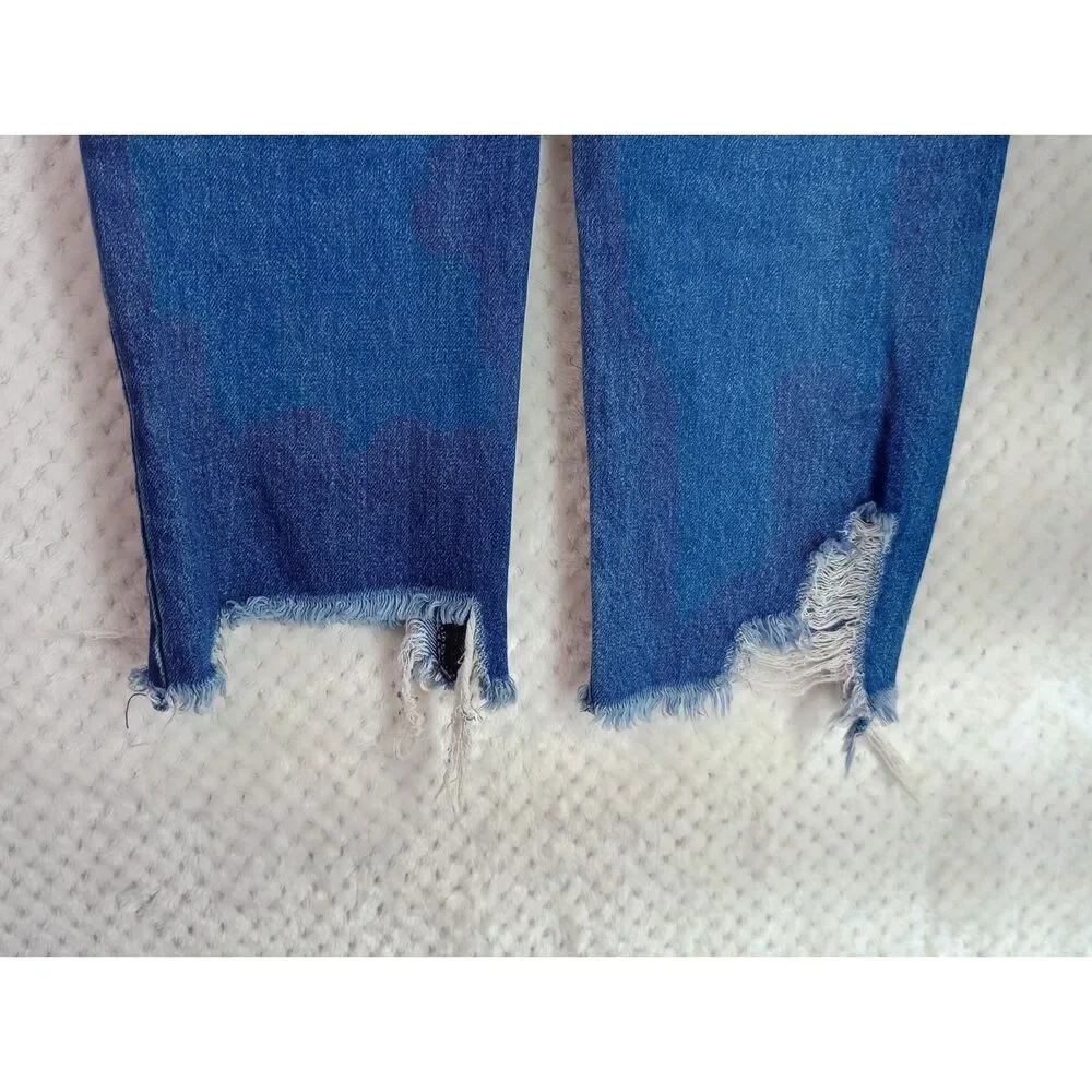American Bazi Women's Medium High Waist Deconstructed Boyfriend Jeans